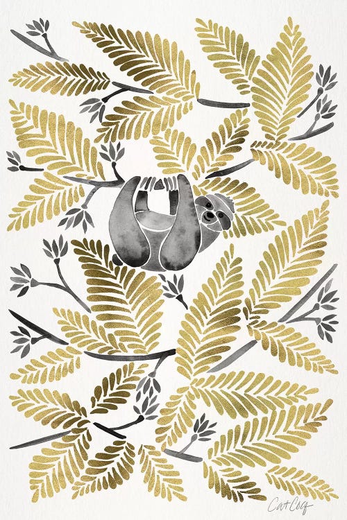Gold Sloth by Cat Coquillette wall art