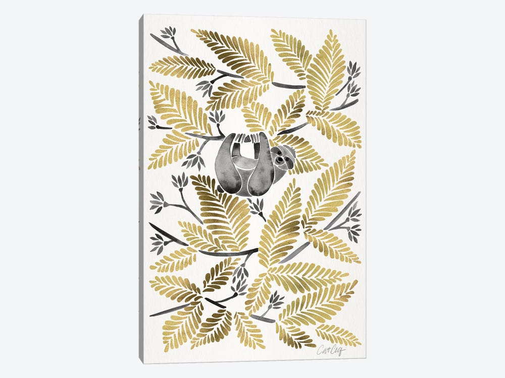 Gold Sloth by Cat Coquillette 1-piece Art Print