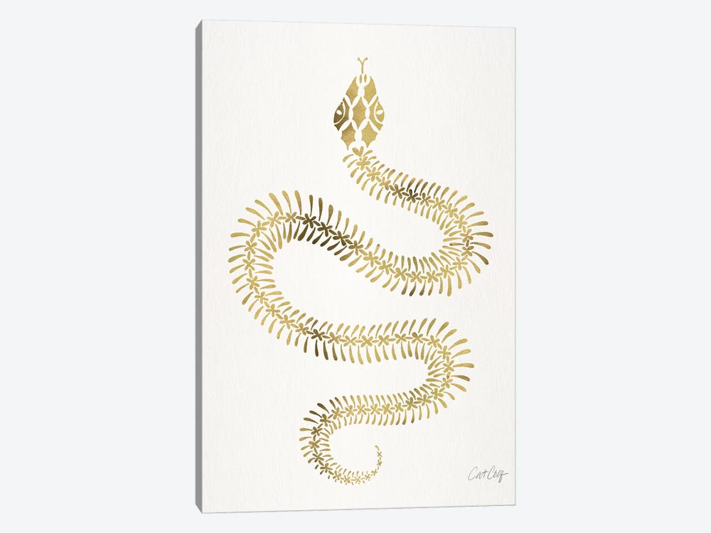 Gold Snake Skeleton by Cat Coquillette 1-piece Canvas Artwork