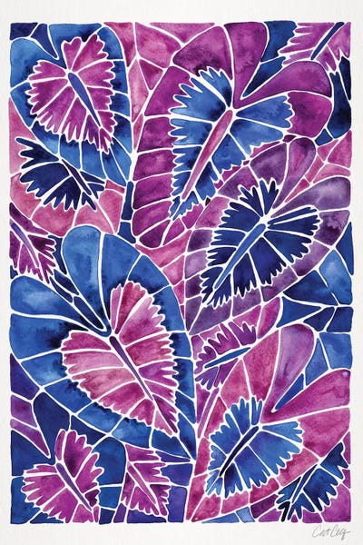 Indigo Schismatoglottis Calyptrata by Cat Coquillette art print