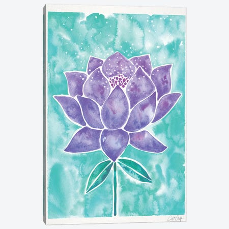 Lavender & Mint Lotus Blossom Canvas Print #CCE380} by Cat Coquillette Canvas Wall Art