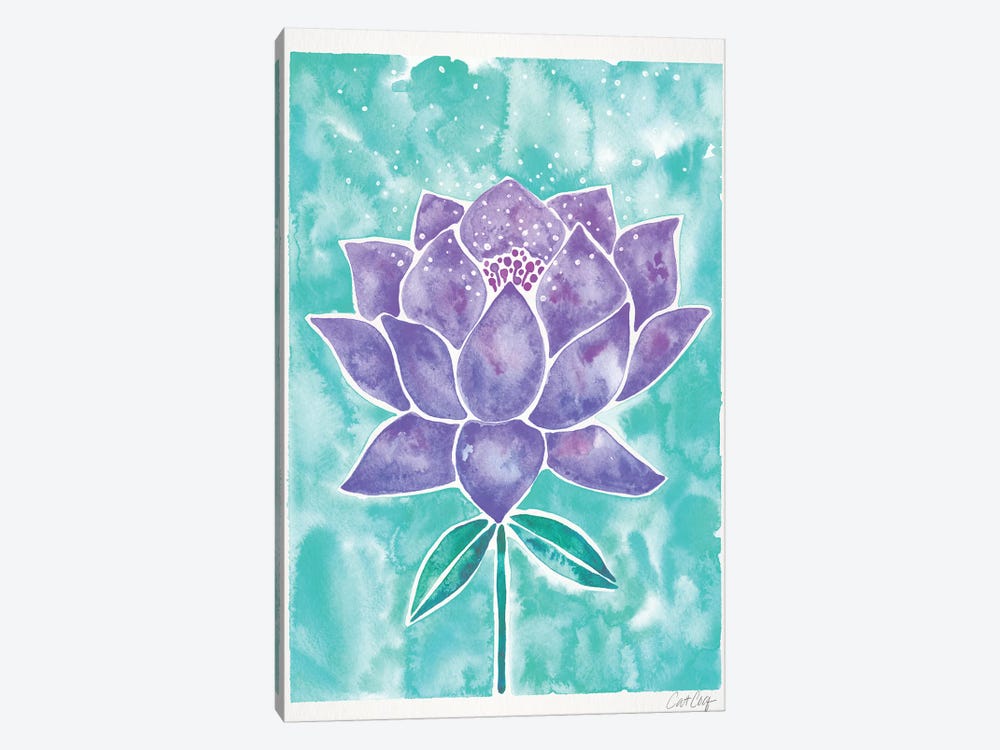 Lavender & Mint Lotus Blossom by Cat Coquillette 1-piece Canvas Art