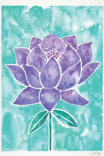 Indian Décor: Lavender & Mint Lotus Blossom by Cat Coquillette