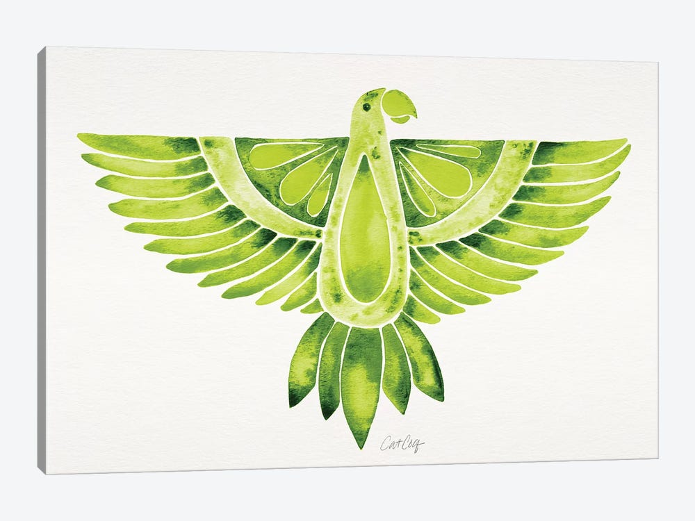 Lime Parrot by Cat Coquillette 1-piece Canvas Print