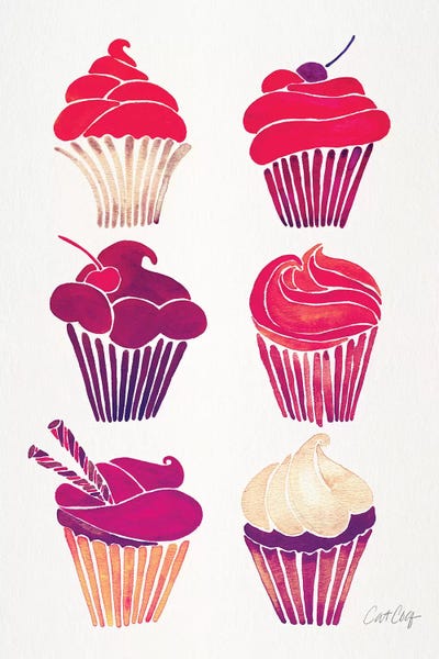 Cat Coquillette: Magenta Cupcakes by Cat Coquillette