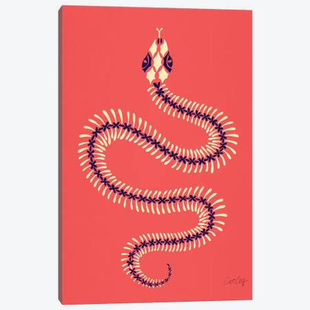 Melon Snake Skeleton Canvas Print #CCE390} by Cat Coquillette Canvas Print