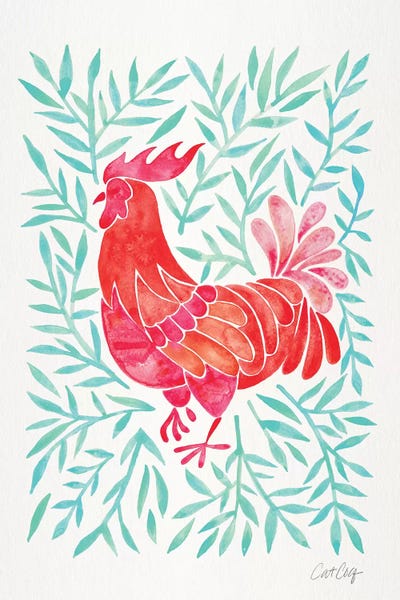 Cat Coquillette: Mint & Red Rooster by Cat Coquillette