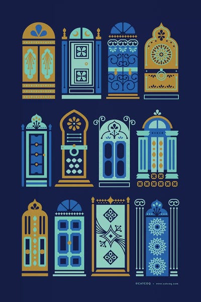 Navy Doors by Cat Coquillette art print
