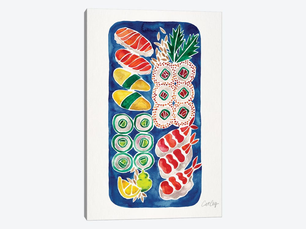 Navy Sushi by Cat Coquillette 1-piece Canvas Artwork