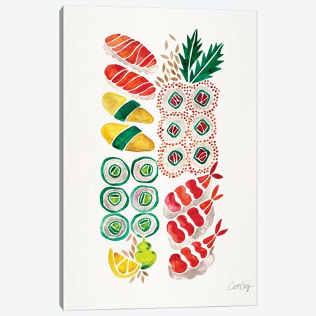 No Platter Sushi Canvas Print #CCE406} by Cat Coquillette Canvas Wall Art