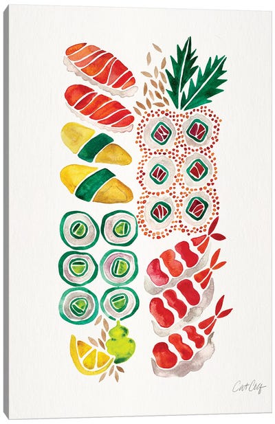 No Platter Sushi Canvas Art Print - Asian Cuisine Art