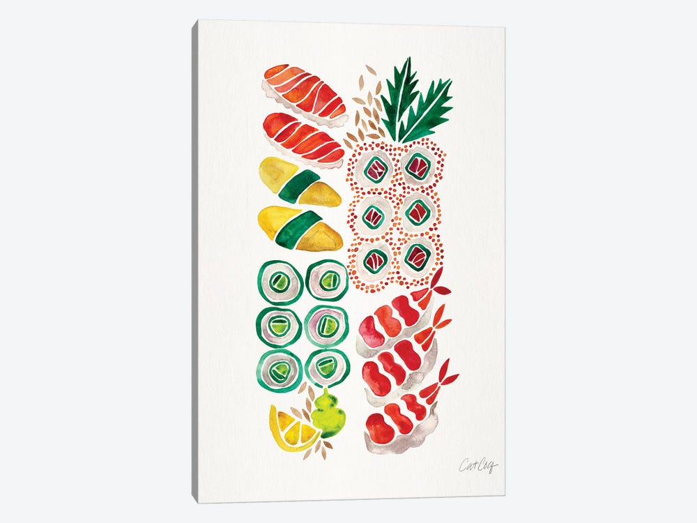 No Platter Sushi by Cat Coquillette 1-piece Canvas Print