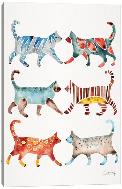 Original Cat Collection Canvas Art Print - Cat Coquillette
