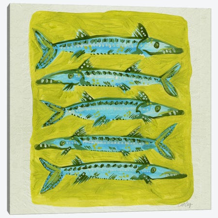 Barracuda Yellow Canvas Print #CCE40} by Cat Coquillette Canvas Artwork