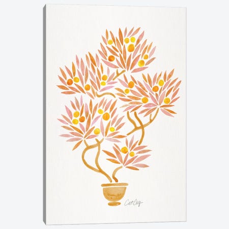 Peach Bonsai Orange Canvas Print #CCE410} by Cat Coquillette Canvas Artwork