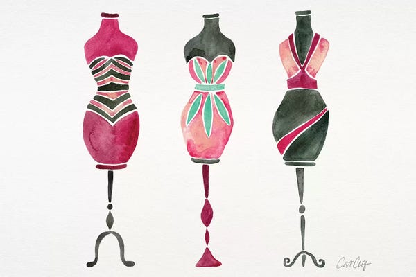 Black & Pink: Pink 3 Dresses by Cat Coquillette