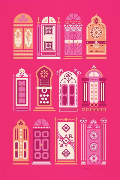 Pink Doors by Cat Coquillette canvas print