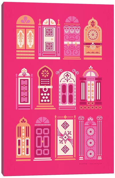 Pink Doors Canvas Art Print - Cat Coquillette