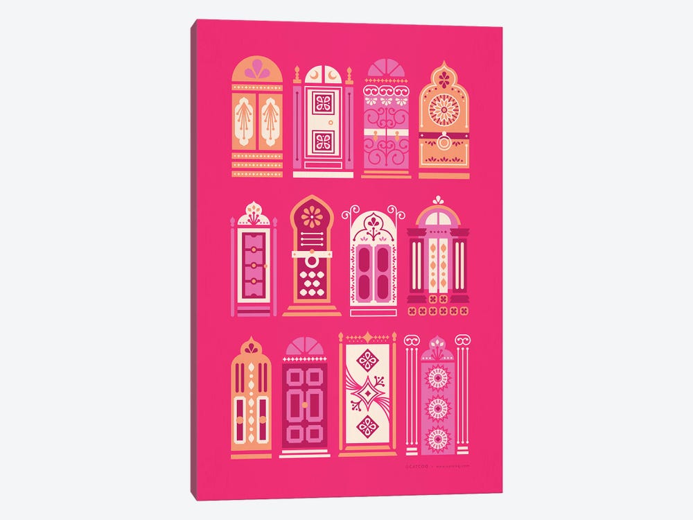 Pink Doors by Cat Coquillette 1-piece Canvas Wall Art