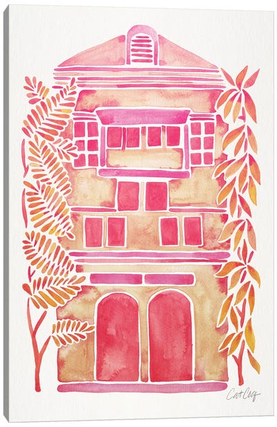 Pink House Canvas Art Print - Cat Coquillette