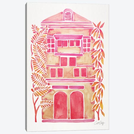 Pink House Canvas Print #CCE420} by Cat Coquillette Art Print