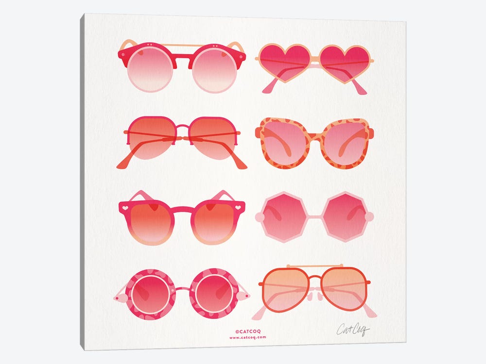 Pink Sunglasses by Cat Coquillette 1-piece Canvas Artwork