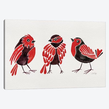Red Finches Canvas Print #CCE429} by Cat Coquillette Canvas Art Print