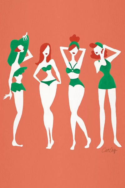 Women's Swimsuits: Redheads On Coral Beach Bombshells by Cat Coquillette