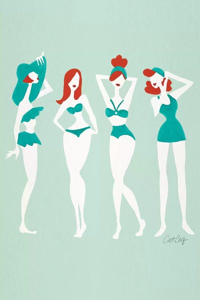Women's Swimsuits: Redheads On Mint Beach Bombshells by Cat Coquillette