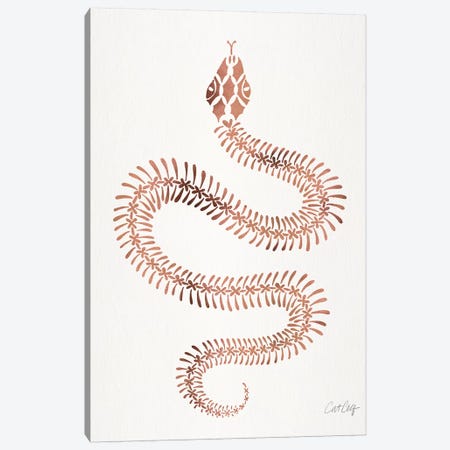 Rose & Gold Snake Skeleton Canvas Print #CCE434} by Cat Coquillette Canvas Print
