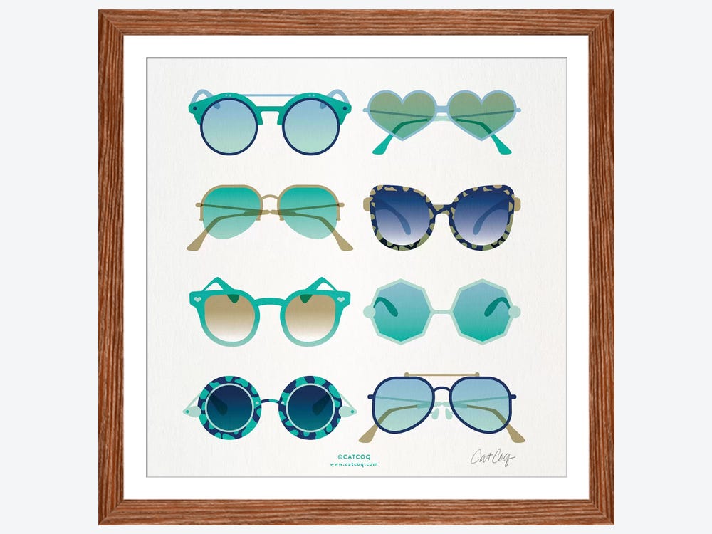 Wall Mural Collection of sunglasses on the beach