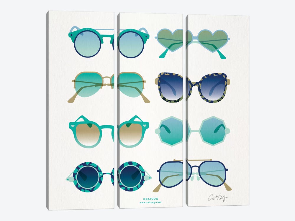 Turquoise Sunglasses by Cat Coquillette 3-piece Art Print