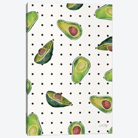 Avocado Polka Dots Canvas Print #CCE450} by Cat Coquillette Canvas Art