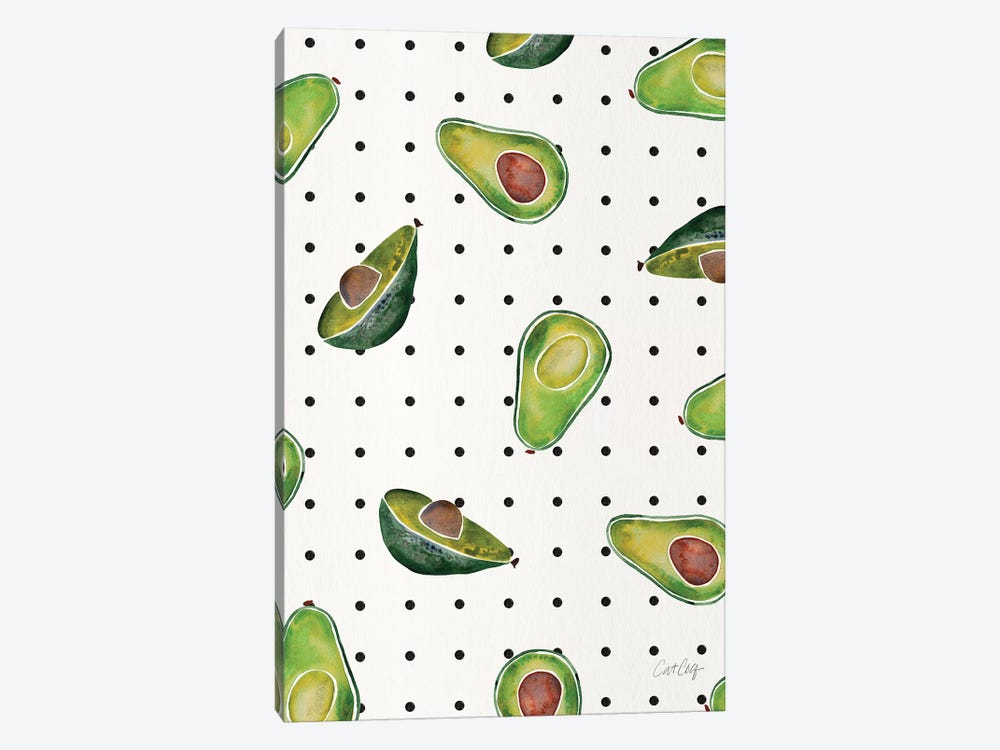 Avocado Polka Dots by Cat Coquillette 1-piece Canvas Wall Art