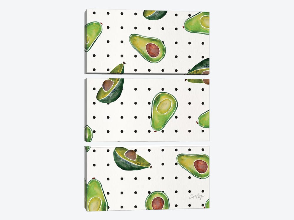Avocado Polka Dots by Cat Coquillette 3-piece Canvas Art