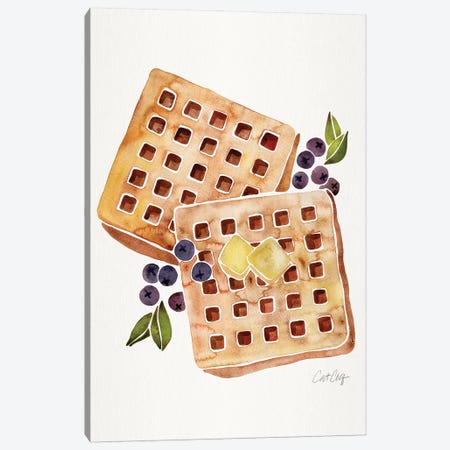 Blueberry Breakfast Waffles Canvas Print #CCE451} by Cat Coquillette Canvas Art