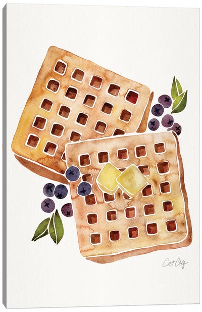 Blueberry Breakfast Waffles Canvas Art Print - Cat Coquillette