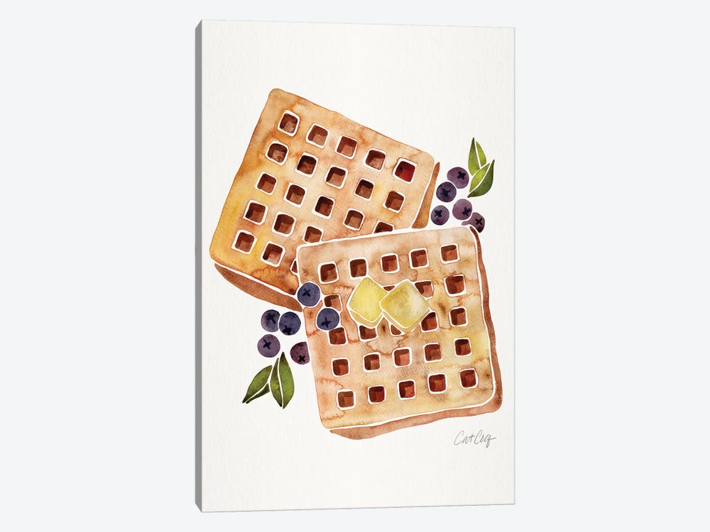 Blueberry Breakfast Waffles by Cat Coquillette 1-piece Canvas Print