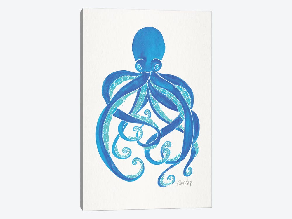 Blue - Octopus by Cat Coquillette 1-piece Canvas Art