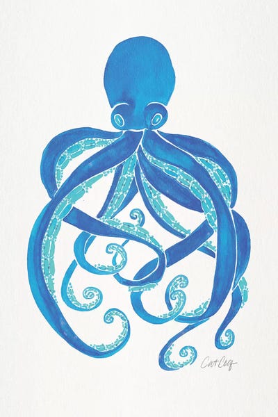 Kids Nautical Art: Blue - Octopus by Cat Coquillette