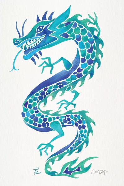 Charming Blue: Blues - Chinese Dragon by Cat Coquillette