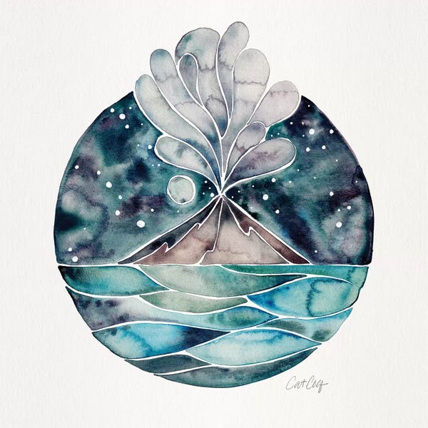 Volcanoes: Blue - Stromboli Volcano by Cat Coquillette