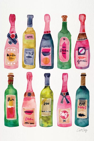 Large Minimalist Art - Canvas Prints: Champagne by Cat Coquillette