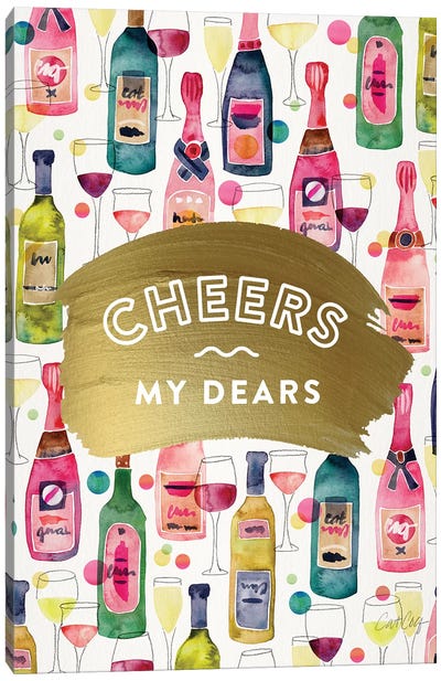 Cheers My Dears Canvas Art Print - Cat Coquillette