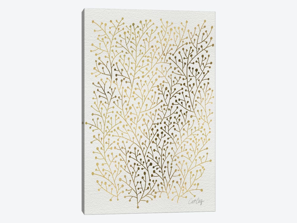 Berry Branches Gold by Cat Coquillette 1-piece Canvas Art