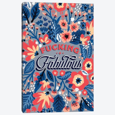 Denim Coral - Fucking Fabulous Canvas Print #CCE460} by Cat Coquillette Canvas Art Print