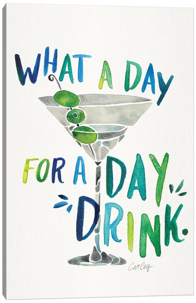Green Blue - Day Drink Canvas Art Print - Cat Coquillette
