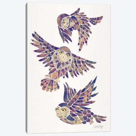 Mauve - Owls Canvas Print #CCE466} by Cat Coquillette Canvas Art
