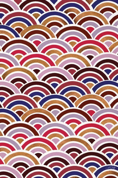 Cat Coquillette: Mauve Rose Gold - Japanese Seigaiha Wave by Cat Coquillette