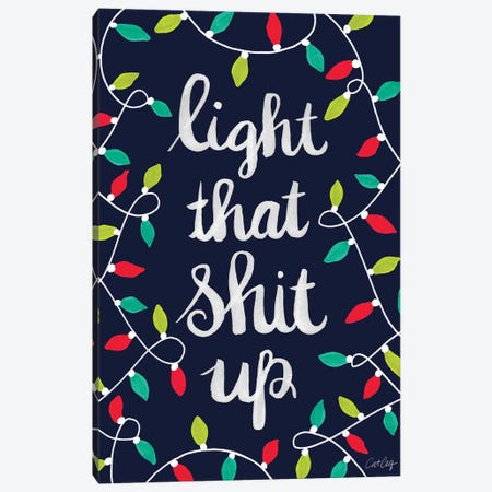 Multi On Navy - Light That Shit Up Canvas Print #CCE471} by Cat Coquillette Canvas Artwork